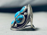 Colossal Vintage Native American Navajo Rare Sterling Silver Ring-Nativo Arts