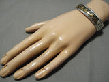 Important Authentic Vintage Native American Navajo Thomas Singer Sterling Silver Bracelet-Nativo Arts