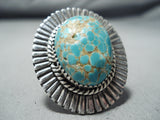 Striking San Felipe Native American 8 Turquoise Sterling Silver Ring-Nativo Arts