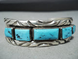 Outstanding Vintage Native American Navajo Sleeping Beauty Turquoise Sterling Silver Bracelet-Nativo Arts