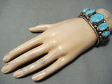 One Of The Best Ever Native American Navajo Albert Jake Turquoise Sterling Silver Bracelet-Nativo Arts
