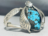 Leaf Protection Vintage Native American Navajo Morenci Turquoise Sterling Silver Bracelet-Nativo Arts