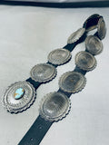 Jessie Thompson Native American Navajo #8 Turquoise Sterling Silver Concho Belt-Nativo Arts