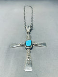Important Vintage Native American Navajo Ben Begaye (d) Turquoise Cross Sterling Silver Necklace-Nativo Arts