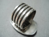 Fantastic Vintage Native American Navajo Easter Blue Turquoise Sterling Silver Ring-Nativo Arts