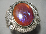 One Of The Best Vintage Native American Navajo Dragon's Breath Opal Sterling Silver Bracelet-Nativo Arts
