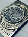 Heavy Vintage Native American Navajo Sterling Silver Coin Buckle Old-Nativo Arts