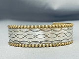 Interesting Vintage Native American Navajo Sterling Silver Bracelet Signed-Nativo Arts