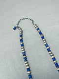 Wil Denetdale Native American Navajo Lapis Sterling Silver Necklace-Nativo Arts