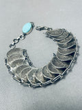 Eye Catching Native American Navajo Royston Turquoise Sterling Silver Dimes Bracelet-Nativo Arts