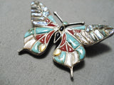 Marvelous Vintage Zuni Native American Turquoise Sterling Silver Pin-Nativo Arts