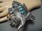 Best Incredible Massive Toad Native American Navajo Turquoise Sterling Silver Bracelet-Nativo Arts