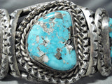 Heavy 100+ Grem Vintage Native American Navajo Old Morenci Turquoise Sterling Silver Bracelet-Nativo Arts