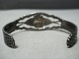Early Vintage Native American Navajo Blue Turquoise Sterling Silver Bracelet Old-Nativo Arts