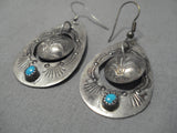 Incredible Vintage Native American Navajo Double Dangle Sterling Silver Earrings-Nativo Arts
