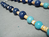 Amazing Vintage Native American Navajo Turquoise Lapis Sterling Silver Necklace-Nativo Arts