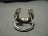 Amazing Vintage Zuni Native American Sterling Silver Yewselew Ring Old-Nativo Arts