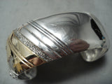Authentic Vintage Native American Navajo Thomas Singer Gold Sterling Silver Bracelet-Nativo Arts