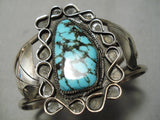 Exceedingly Rare Vintage Native American Navajo Last Chance Turquoise Sterling Silver Bracelet-Nativo Arts