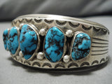 Important Vintage Native American Navajo Kee Joe Benally Turquoise Sterling Silver Bracelet Old-Nativo Arts