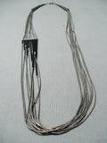 Exceptional Vintage Native American Navajo Sterling Silver And Jet Necklace-Nativo Arts