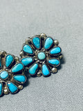 Marvelous Vintage Native American Zuni Turquoise Sterling Silver Earrings-Nativo Arts