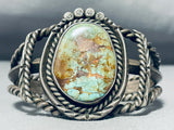Important Heavy Wire Vintage Native American Navajo Sterling Silver Turquoise Bracelet-Nativo Arts