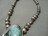 Important Vintage Native American Navajo Wil Singer Turquoise Sterling Silver Necklace-Nativo Arts