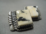 Striking Vintage Navajo Betty Smith Sterling Silver Native American Earrings-Nativo Arts