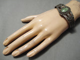 Earlier Vintage Native American Navajo Cerrillos Turquoise Sterling Silver Bracelet Old-Nativo Arts