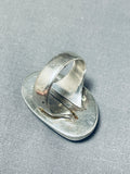 Unbelievable Vintage Native American Navajo Pilot Mountain Turquoise Sterling Silver Ring-Nativo Arts