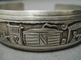 Amazing Darrell Dawes Vintage Native American Navajo Story Sterling Silver Native Bracelet-Nativo Arts