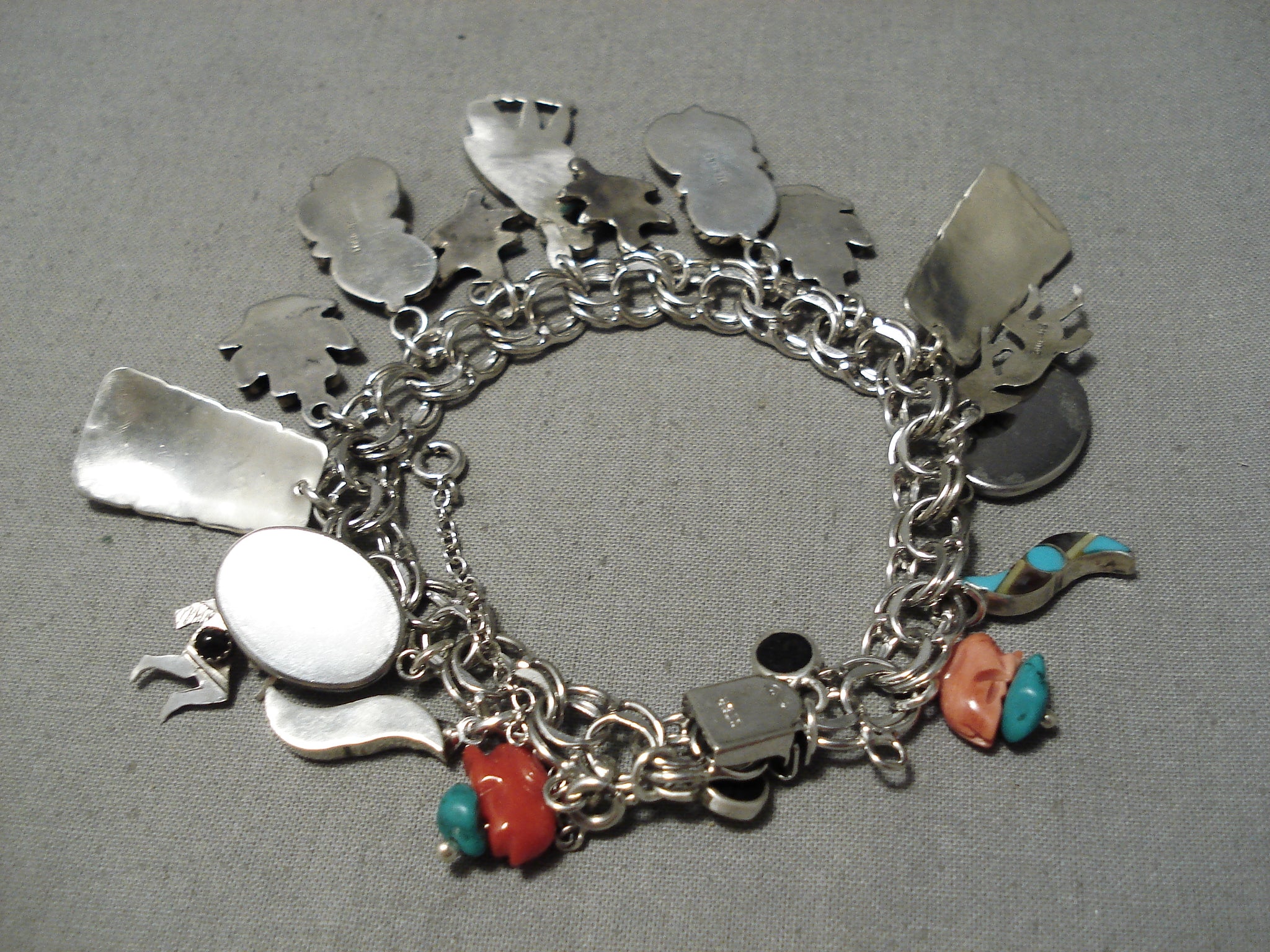 Zuni Charms on a Mexican Silver Bracelet? - Identifying & Discovering -  Turquoise People