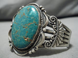 Museum Quality Vintage Native American Navajo Spiderweb Turquoise Sterling Silver Bracelet-Nativo Arts