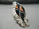 Fabulous Vintage Zuni Turquoise Sterling Silver Ring Old Native American-Nativo Arts