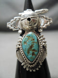 Tremendous Vintage Native American Navajo Turquoise Kachina Sterling Silver Ring-Nativo Arts
