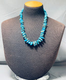 Vibrant Vintage Native American Navajo Morenci Turquoise Sterling Silver Necklace-Nativo Arts