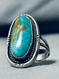 Beautiful Vintage Native American Navajo 8 Turquoise Sterling Silver Ring-Nativo Arts