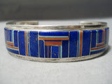 Important Donny Douglas Vintage Native American Navajo Turquoise Sterling Silver Lapis Bracelet-Nativo Arts