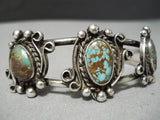 Very Rare!! Vintage Native American Navajo Royston Turquoise Sterling Silver Bracelet Old-Nativo Arts