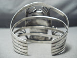 Colossal Vintage Native American Navajo Frog Amber Sterling Silver Bracelet Cuff-Nativo Arts
