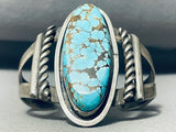 One Of The Best Vintage Native American Navajo #8 Turquoise Sterling Silver Bracelet-Nativo Arts