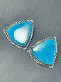 Unique Vintage Native American Navajo Ben Begaye Turquoise Sterling Silver Earrings-Nativo Arts