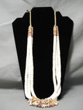 One Most Unusual Vintage Santo Domingo White Shell Native American Necklace Old-Nativo Arts