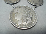 Fascinating Signed Navajo Native American Silver Coins Necklace-Nativo Arts