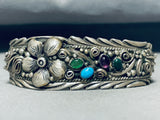 Native American Important Vintage Isleta Turquoise Sterling Silver Bracelet Signed-Nativo Arts