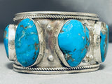 Sam Dean Vintage Native American Navajo Turquoise Sterling Silver Bracelet Signed-Nativo Arts