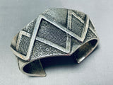 One Of The Most Unique Vintage Native American Navajo Zig Zag Sterling Silver Bracelet-Nativo Arts