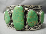 Monumental Vintage Native American Navajo Orvil Jack Turquoise Sterling Silver Bracelet Old-Nativo Arts