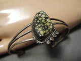 Exceptional Vintage Native American Navajo New Lander Turquoise Sterling Silver Bracelet-Nativo Arts